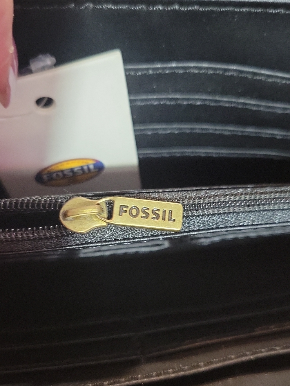 Fossil Black Wallet with Owl Print - Picture 4 of 8